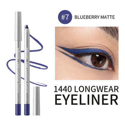 12 Colors Eyeliner Pencil Long-Lasting Wear Waterproof Smudge-Proof Smooth Precise Application Smokey Eyeliner Pencil Makeup