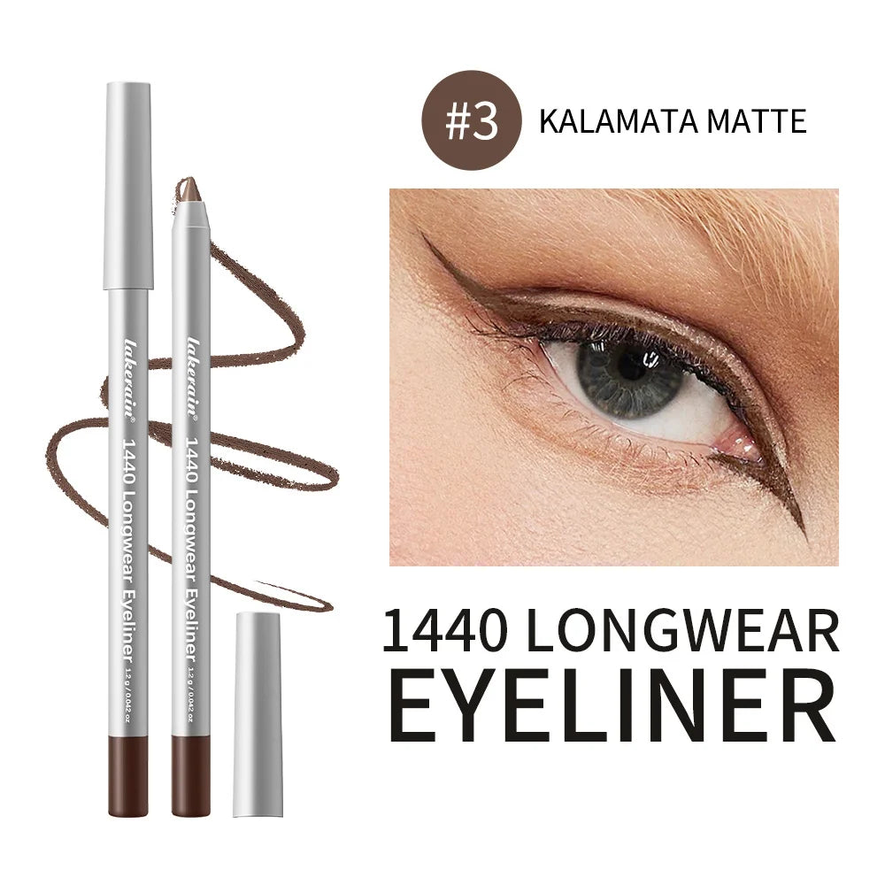 12 Colors Eyeliner Pencil Long-Lasting Wear Waterproof Smudge-Proof Smooth Precise Application Smokey Eyeliner Pencil Makeup