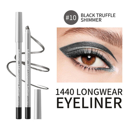 12 Colors Eyeliner Pencil Long-Lasting Wear Waterproof Smudge-Proof Smooth Precise Application Smokey Eyeliner Pencil Makeup