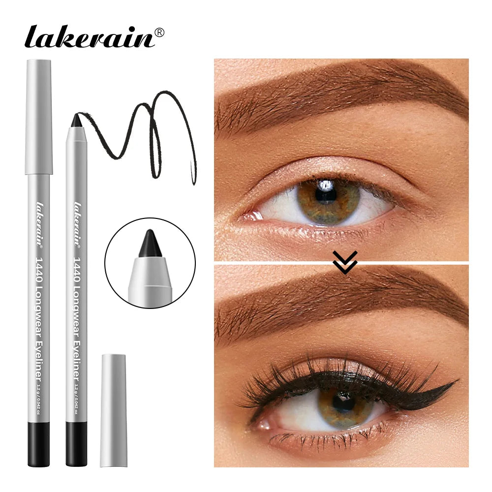 12 Colors Eyeliner Pencil Long-Lasting Wear Waterproof Smudge-Proof Smooth Precise Application Smokey Eyeliner Pencil Makeup