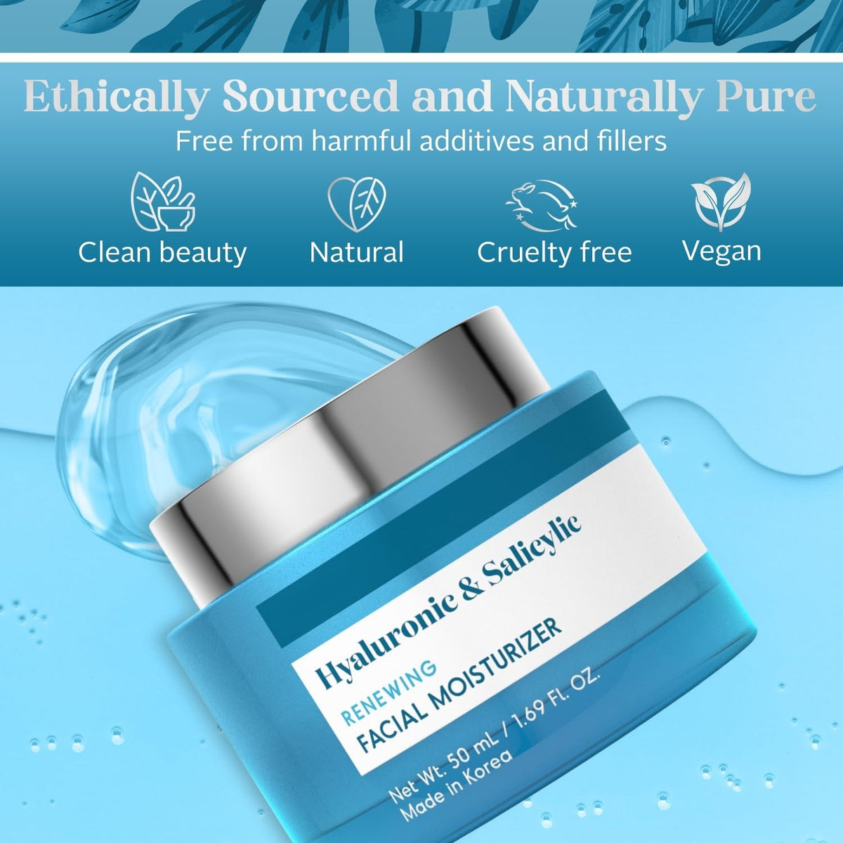 Hyaluronic & Salicylic Acid Face Moisturizer Cream