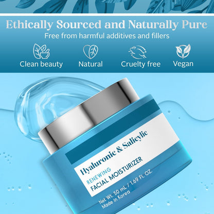 Hyaluronic & Salicylic Acid Face Moisturizer Cream