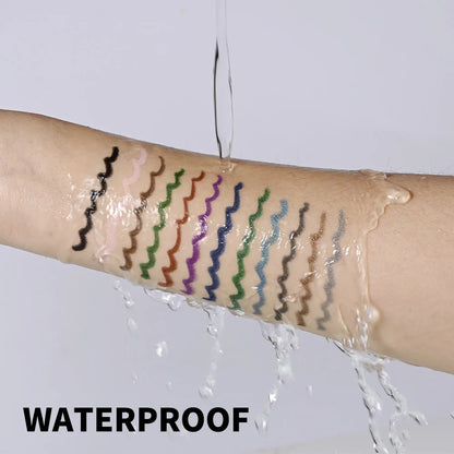 12 Colors Eyeliner Pencil Long-Lasting Wear Waterproof Smudge-Proof Smooth Precise Application Smokey Eyeliner Pencil Makeup
